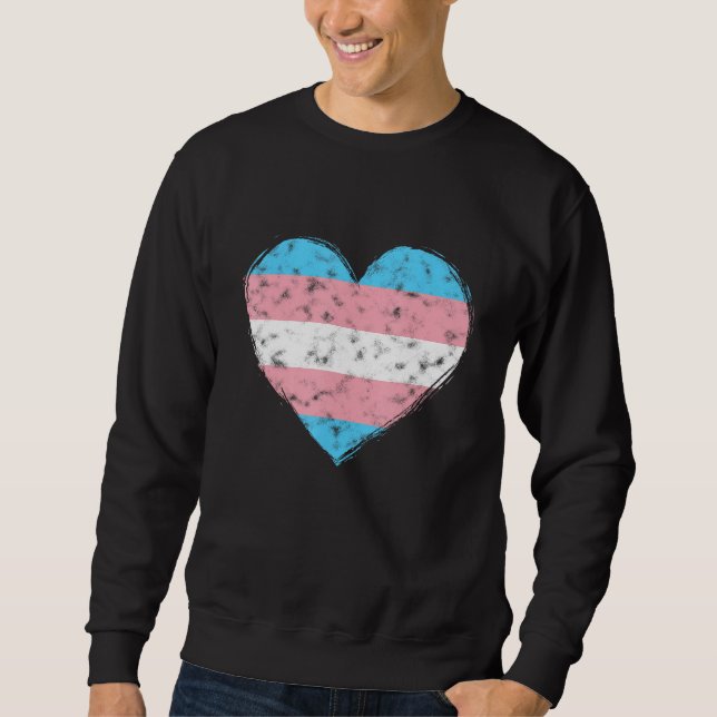 Sudadera Heart LGBT Pride Month Retro LGBTQ Transgender Fla (Anverso)