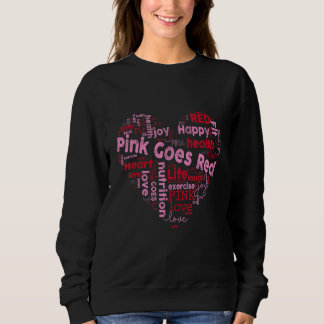 Sudadera Heart Love Pink se vuelve rojo para las mujeres Ch