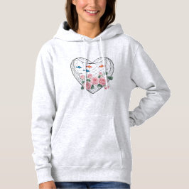 Sudadera Heart Net Roses Hoodie