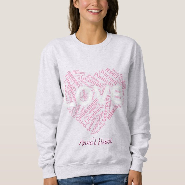 Sudadera Heart of Positivity Word Art – Inspirational Typog (Anverso)