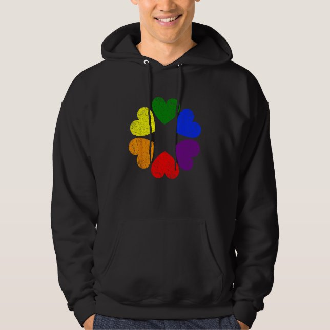 Sudadera Heart Rainbow Flag LGBT Gay Pride Month Support LG (Anverso)