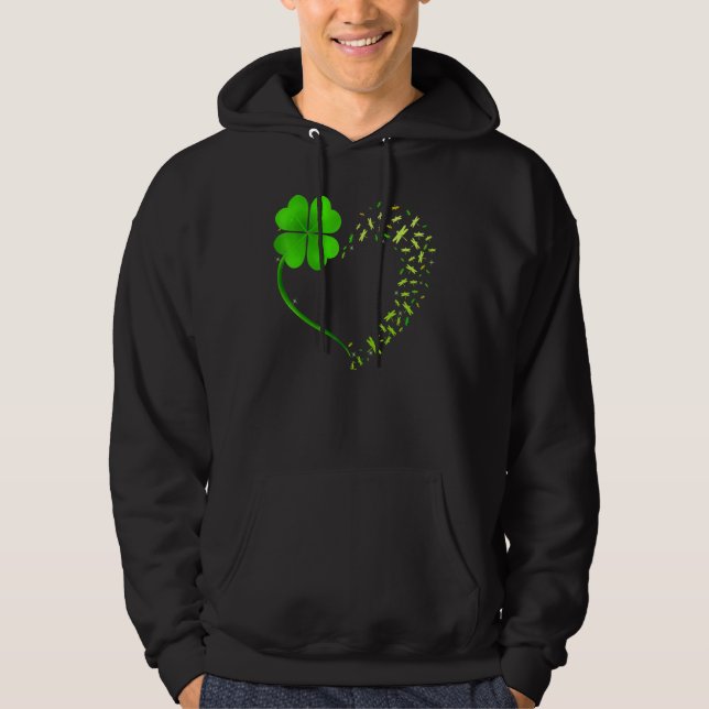 Sudadera Heart Shamrock Dragonfly Happy St Patrick S Day (Anverso)