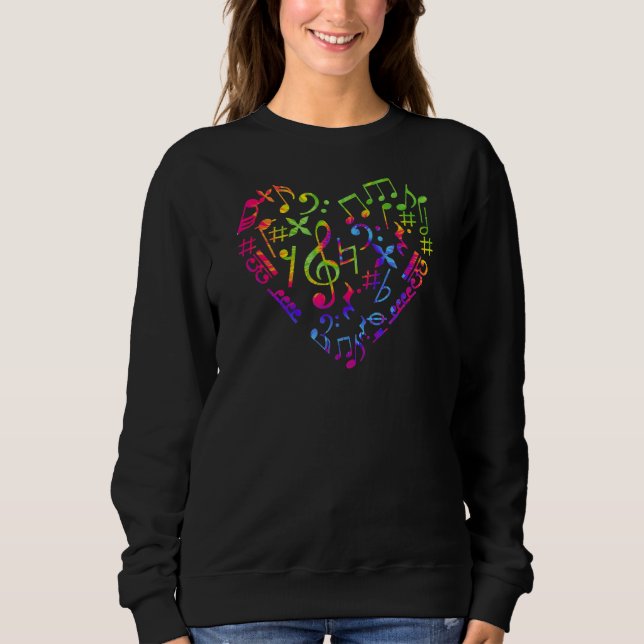 Sudadera Heart Shape Musical Notes Music Dad Tie Dye (Anverso)