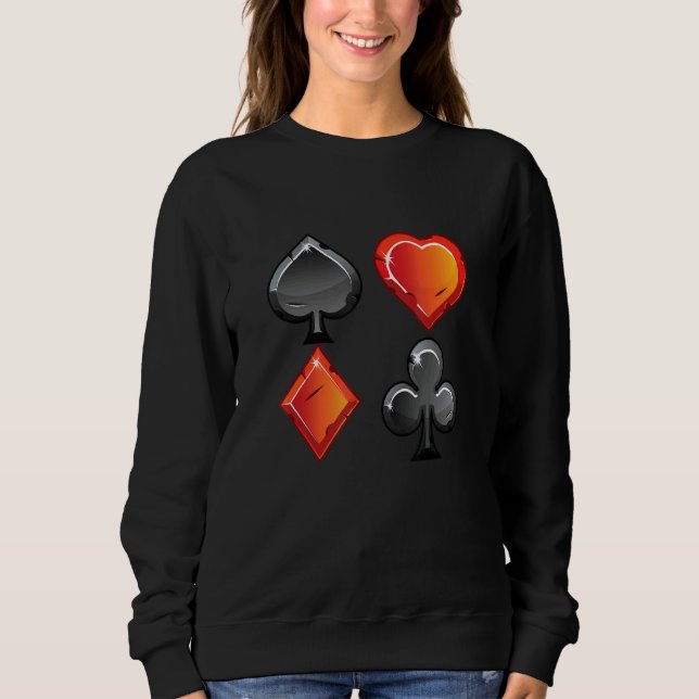 Sudadera Heart Spade Cloves Dinero Jugando Cartas Juego de  (Anverso)