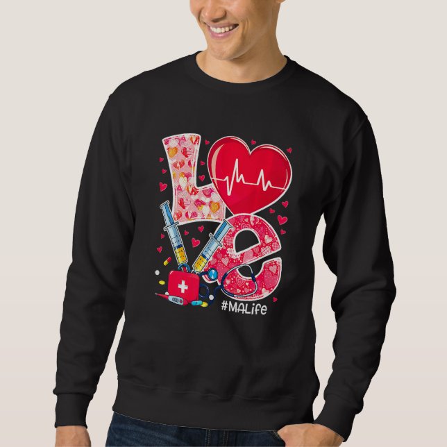 Sudadera Heart Stethoscope Love Valentines Medical Assistan (Anverso)