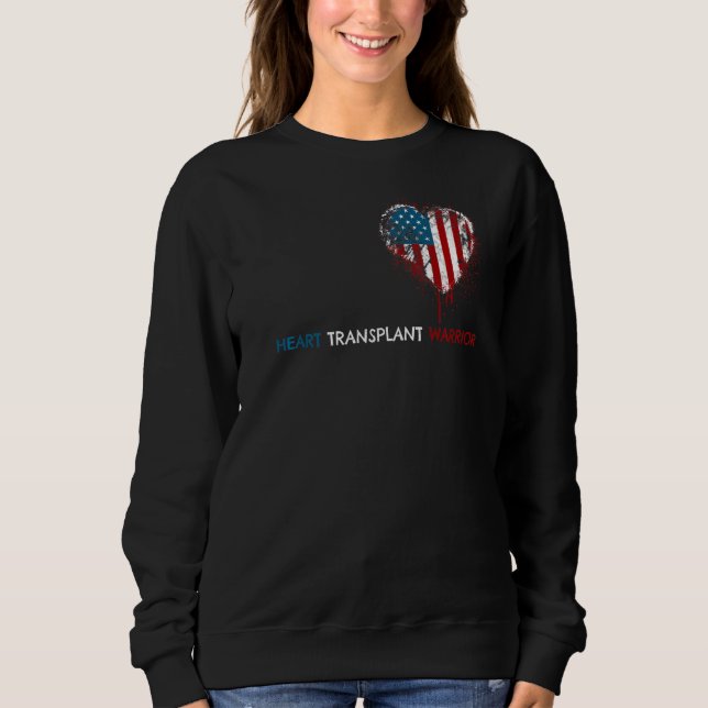 Sudadera Heart Transplant Recipient Heart Surgery American  (Anverso)