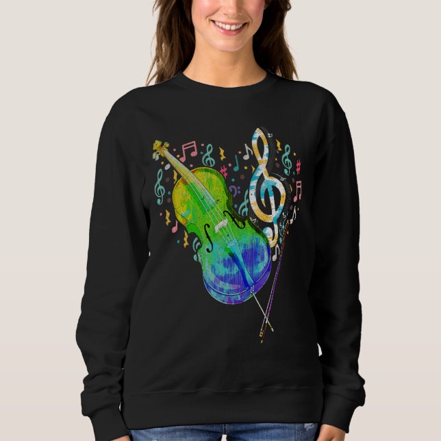 Sudadera Heart Treble Clef Cello Player Music Notes Cellist (Anverso)