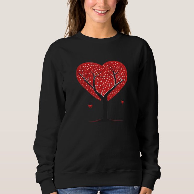 Sudadera Heart Tree Red Couple Natural Love Wedding Honeymo (Anverso)