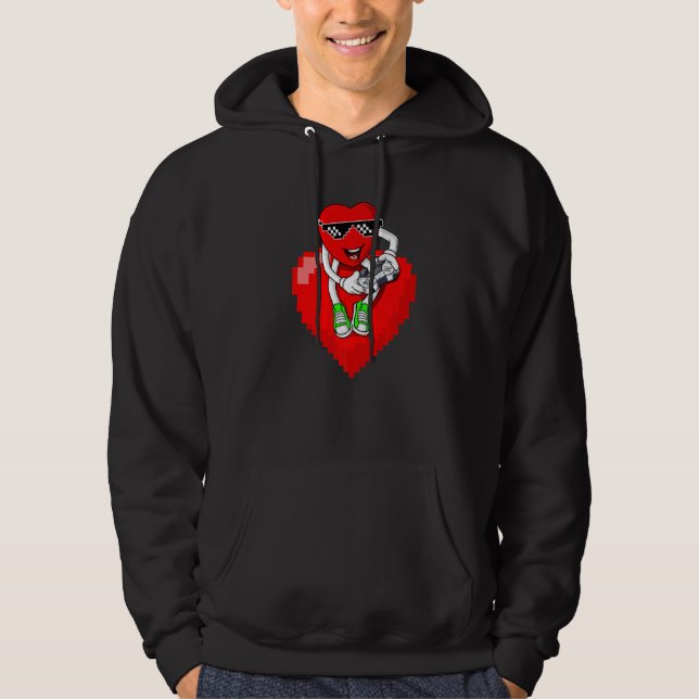 Sudadera Heart Video Gamer Controller Valentines Day for bo (Anverso)