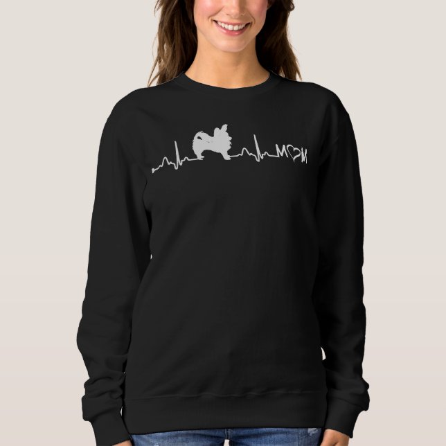 Sudadera Heartbeat Ekg Larga Abrigo Chihuahua Mamá (Anverso)