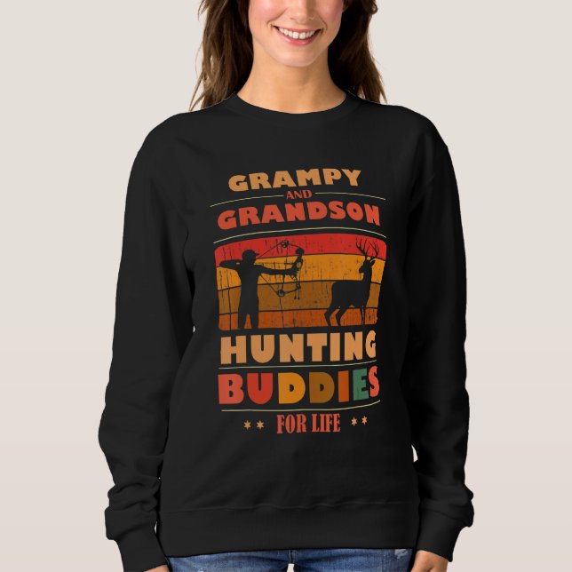 Sudadera Heartfelt GRAMPY Grandson Buddies For Life Hunting (Anverso)
