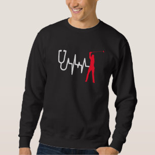 Sudadera Heartline Sports Golf Swing Golfing Love Heartbeat
