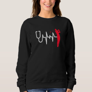 Sudadera Heartline Sports Golf Swing Golfing Love Heartbeat