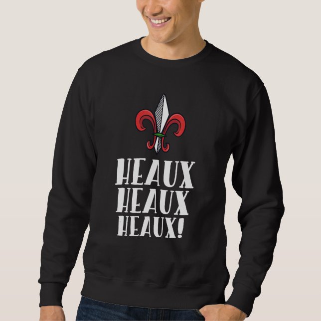 Sudadera Heaux Heaux Heaux Cajun Christmas Louisiana Xmas N (Anverso)