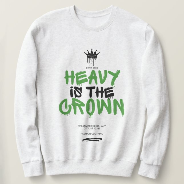 Sudadera "Heavy Is the Crown" Black Men Graphic Sweatshirt (Anverso del diseño)