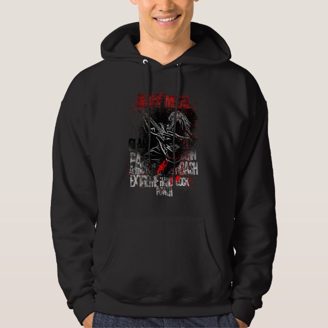 Sudadera Heavy Metal Power Hard Rock Guitar Player (Anverso)
