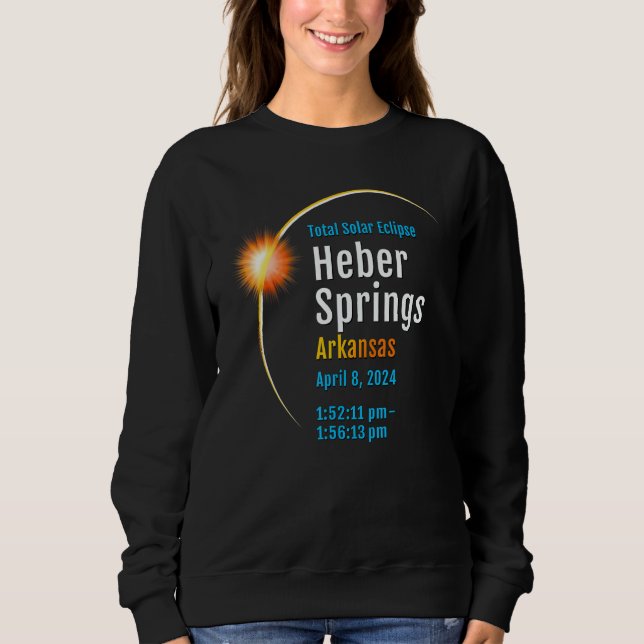 Sudadera Heber Springs Arkansas Ar Total Solar Eclipse 2024 (Anverso)