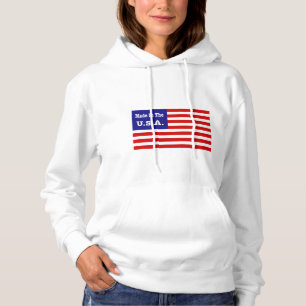 Sudadera Hecha En Estados Unidos Bandera Roja Blanca Y Azul
