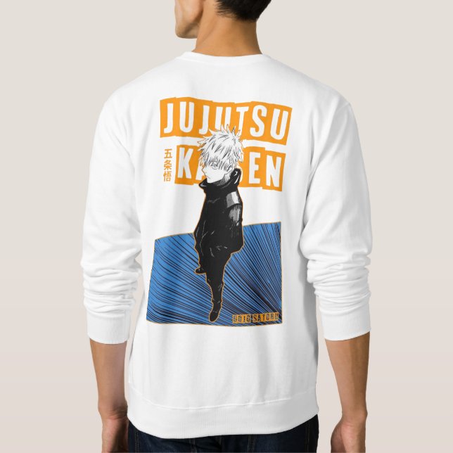 Sudadera Hechicero de Ojos Infinitos – Mirada Azul Anime  (Reverso)