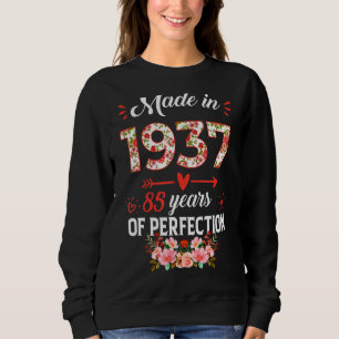 Sudadera Hecho En 1937 Floral 85 Años De Edad 85º Cumpleaño