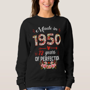 Sudadera Hecho En 1950 Floral 72 Años De Edad 72º Cumpleaño