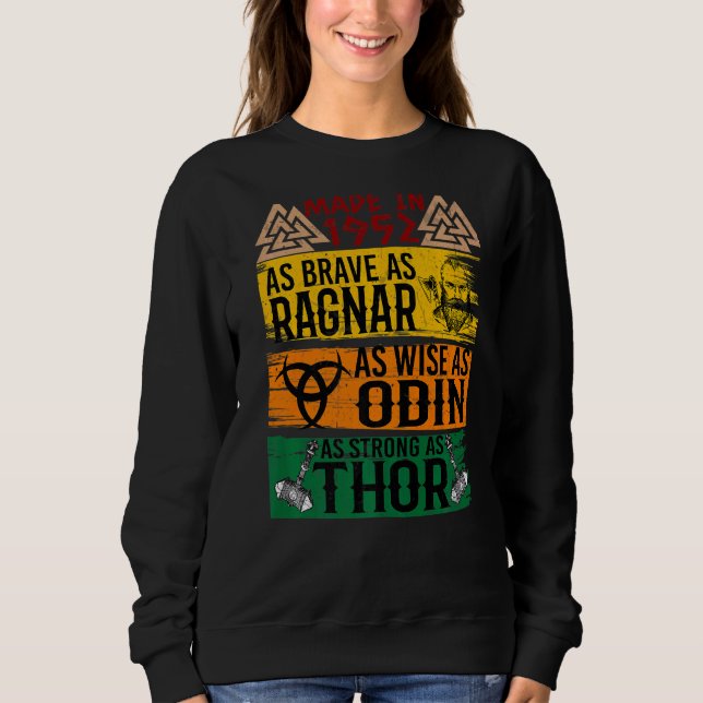 Sudadera Hecho En 1952 Tan Valiente Como Ragnar Tan Sabio C (Anverso)