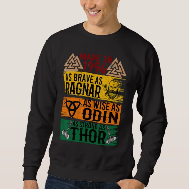 Sudadera Hecho En 1956 Tan Valiente Como Ragnar Tan Sabio C (Anverso)