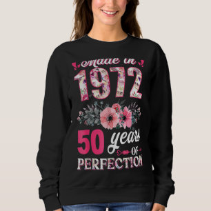 Sudadera Hecho En 1972 Floral 50 Años De Edad 50 Años