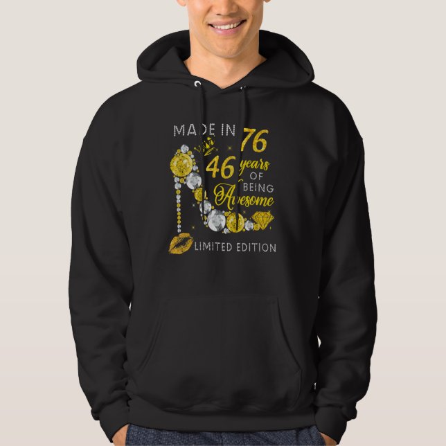 Sudadera Hecho En 1976, 46 Años De Ser Increíble (Anverso)