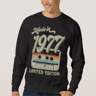 Sudadera Hecho En 1977 Cassette Vintage 46º Cumpleaños
