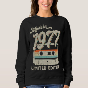 Sudadera Hecho En 1977 Cassette Vintage 46º Cumpleaños