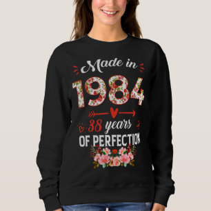 Sudadera Hecho En 1984 Floral 38 Años De Edad 38º Cumpleaño