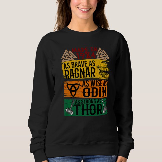 Sudadera Hecho En 1984 Tan Valiente Como Ragnar Tan Sabio C (Anverso)