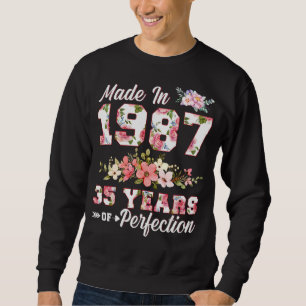 Sudadera Hecho En 1987 35 Años De Perfección 35º Día Flo