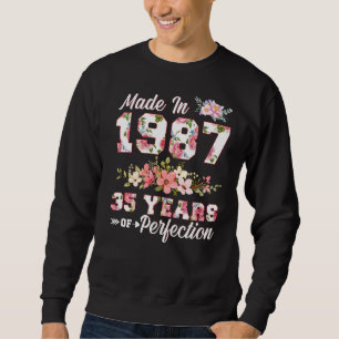 Sudadera Hecho En 1987 35 Años De Perfección 35º Día Flo