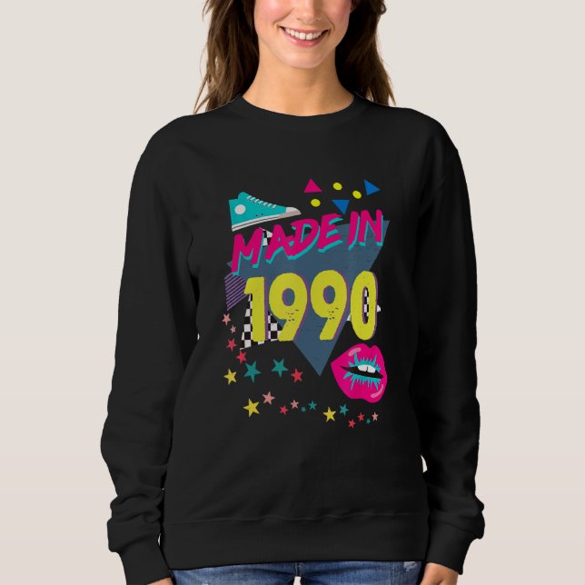 Sudadera Hecho en 1990 32º cumpleaños 80s 90s 1990s Nos (Anverso)