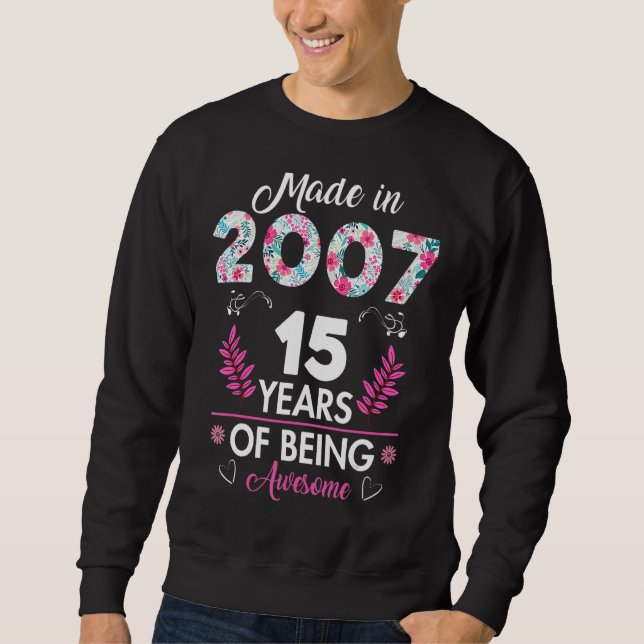 Sudadera Hecho En 2007 15 Años (Anverso)