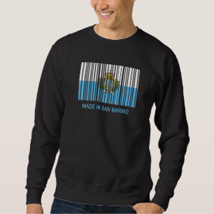 Sudadera Hecho en código de barras de bandera de San Marino
