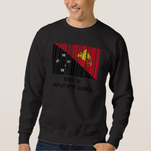 Sudadera Hecho en código de barras de la bandera de Papúa N