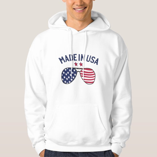 Sudadera Hecho en Estados Unidos Bandera de Estados Unidos  (Anverso)