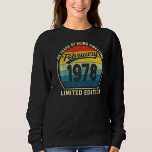Sudadera Hecho En Febrero De 1978 Edición Limitada 45ª Birt