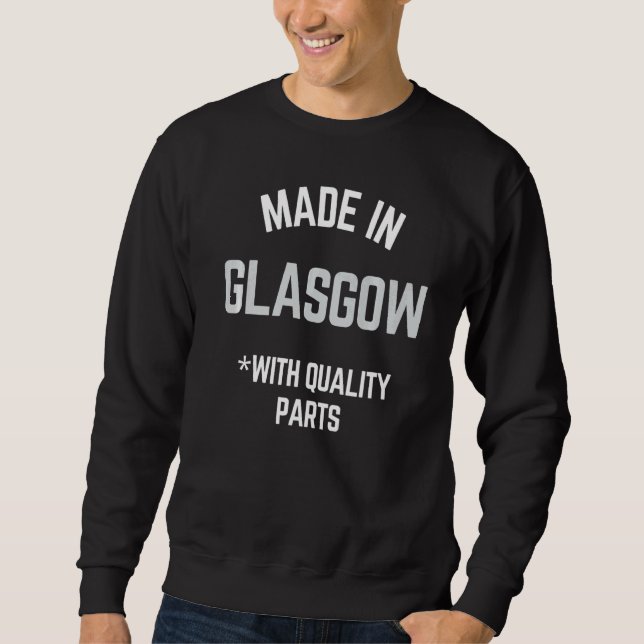 Sudadera Hecho En Glasgow Lema Nacido En Glasgow (Anverso)
