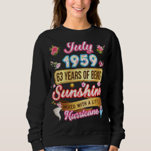 Sudadera Hecho En Julio De 1959 Chica De 63 Años