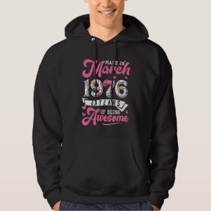 Sudadera Hecho En Marzo De 1976 Floral 47 Años De Edad 47º