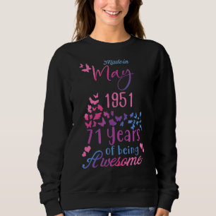 Sudadera Hecho En Mayo De 1951 Feliz Cumpleaños 71 Años De 