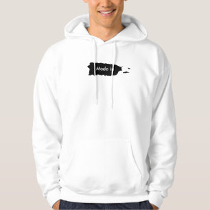 Sudadera Hecho en Puerto Rico. Mapa puertorriqueño negro