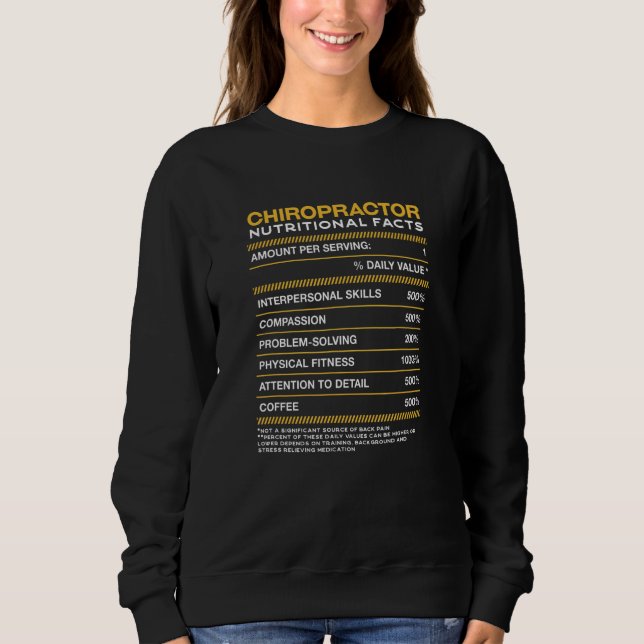 Sudadera Hechos de la nutrición quiropráctica (Anverso)