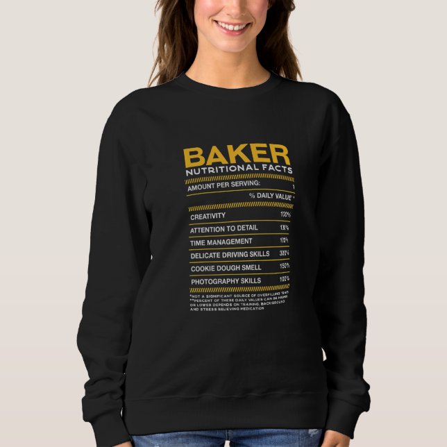 Sudadera Hechos De Nutrición De Baker Hechos De Hacerse El  (Anverso)