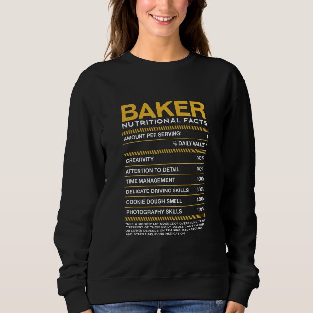 Sudadera Hechos De Nutrición De Baker Hechos De Hacerse El  (Anverso)