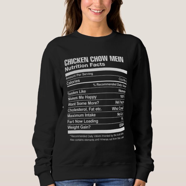 Sudadera Hechos de nutrición de carne de pollo (Anverso)